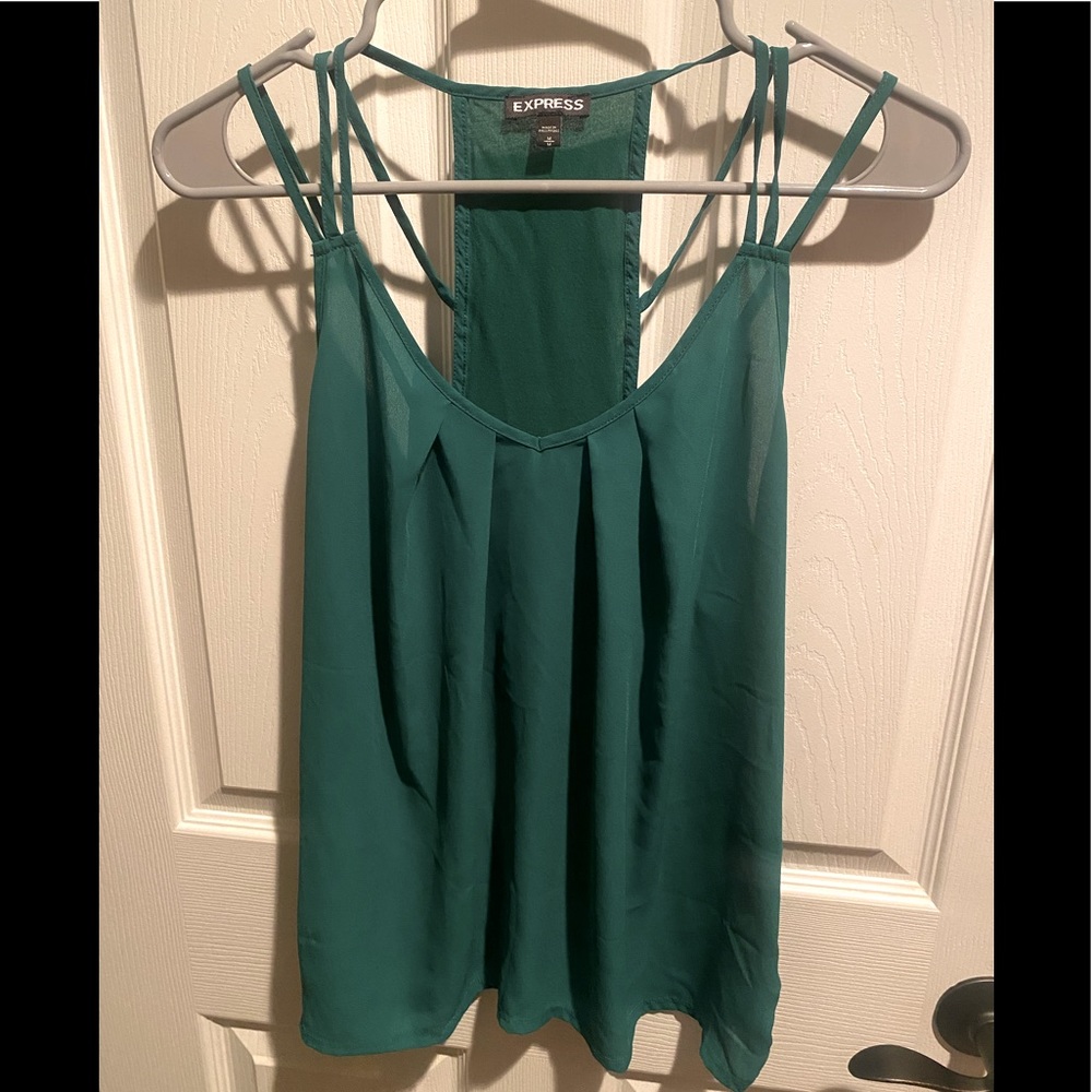 Emerald green strappy tank- medium